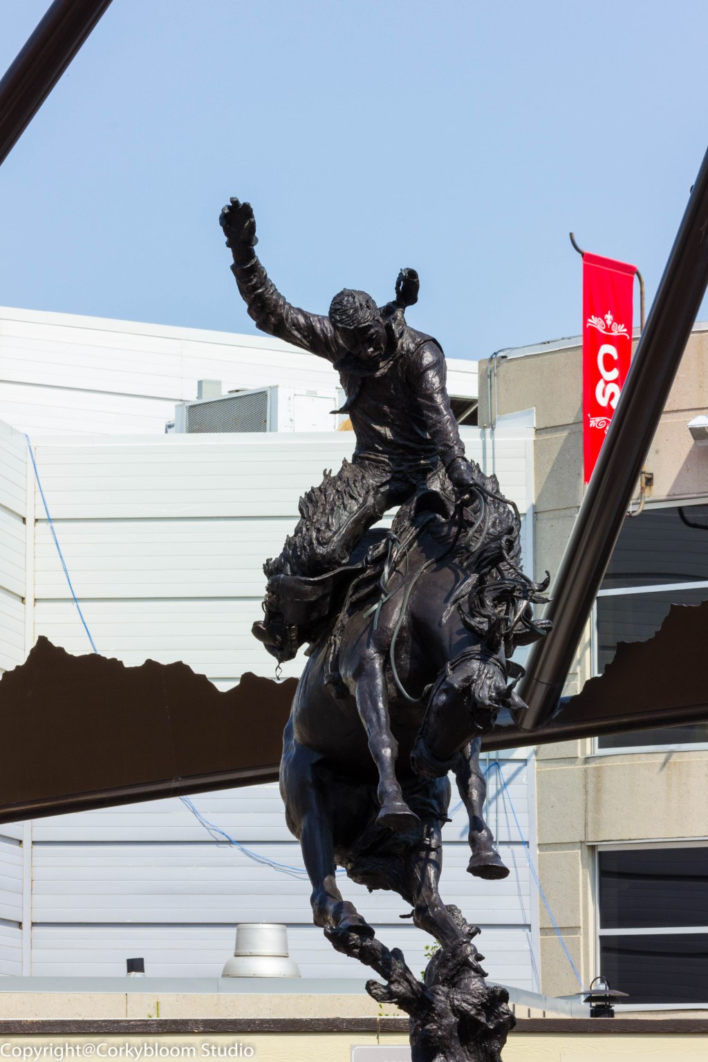 Statue in front of the Stampede